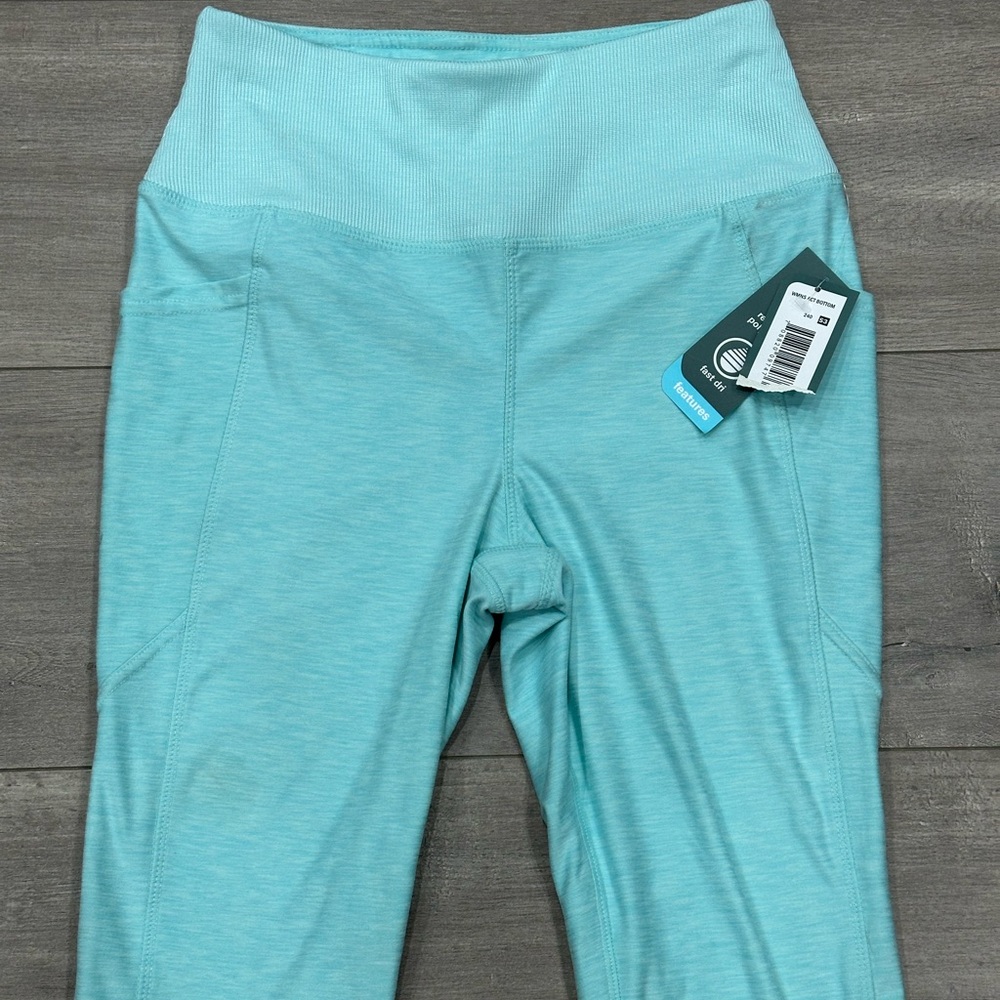 Women's MTA Sport Small Teal Pants Leggings Pull On Stretch Pockets Active NWT - Picture 5 of 9